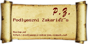 Podlyeszni Zakariás névjegykártya